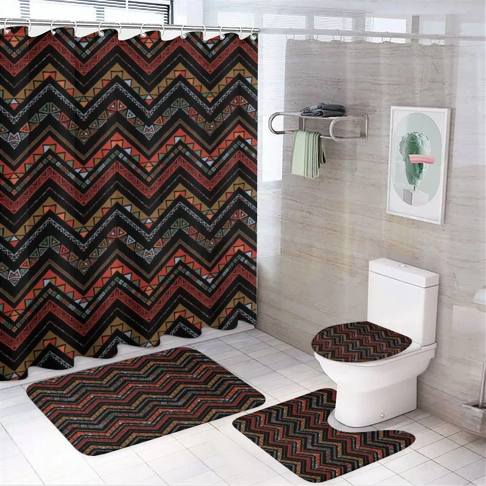 Ethnical Zigzag Chevron Art — 4-Piece Bathroom Set preview