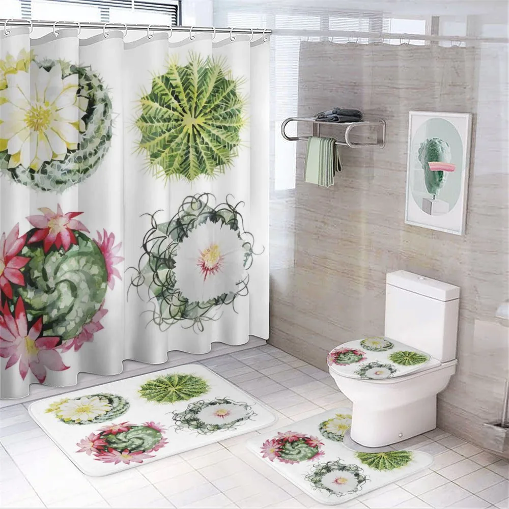 Mexican Retro Funky Cactus — 4-Piece Bathroom Set preview