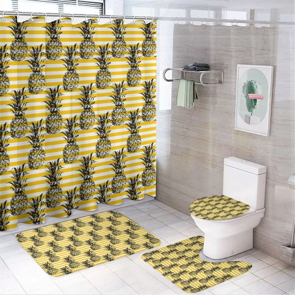 Modern Pineapple Motif — 4-Piece Bathroom Set preview