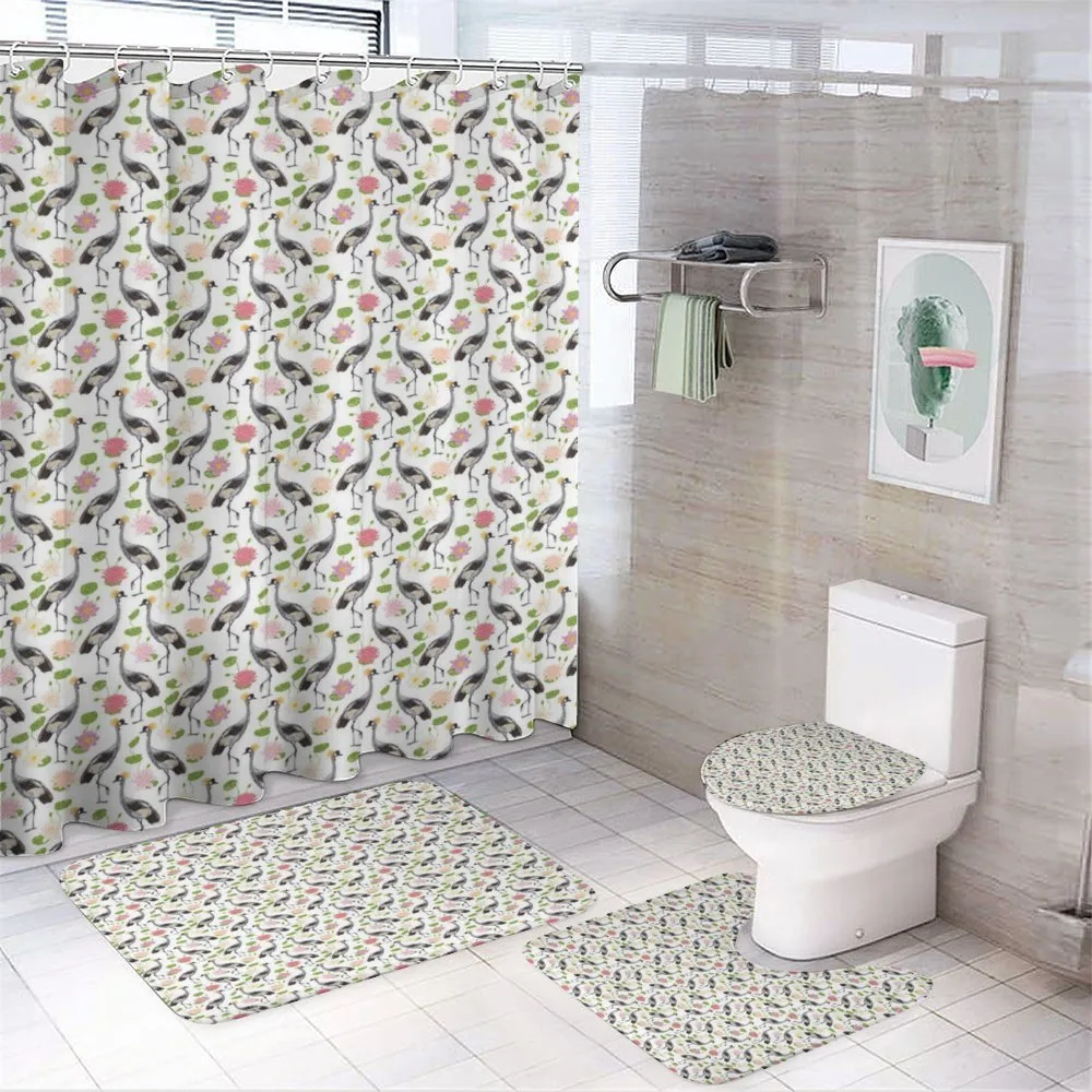 Oriental Bird Motif — 4-Piece Bathroom Set preview