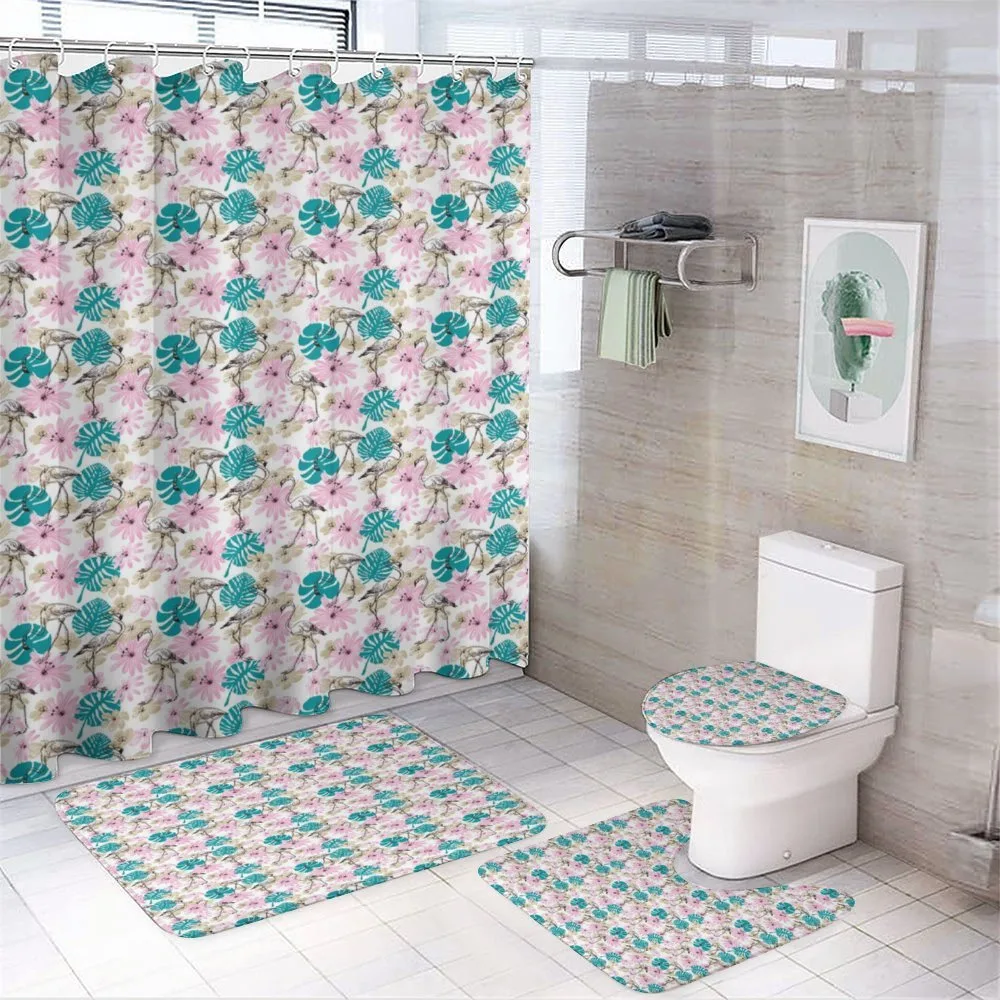Sketchy Lily Garden — 4-Piece Bathroom Set preview