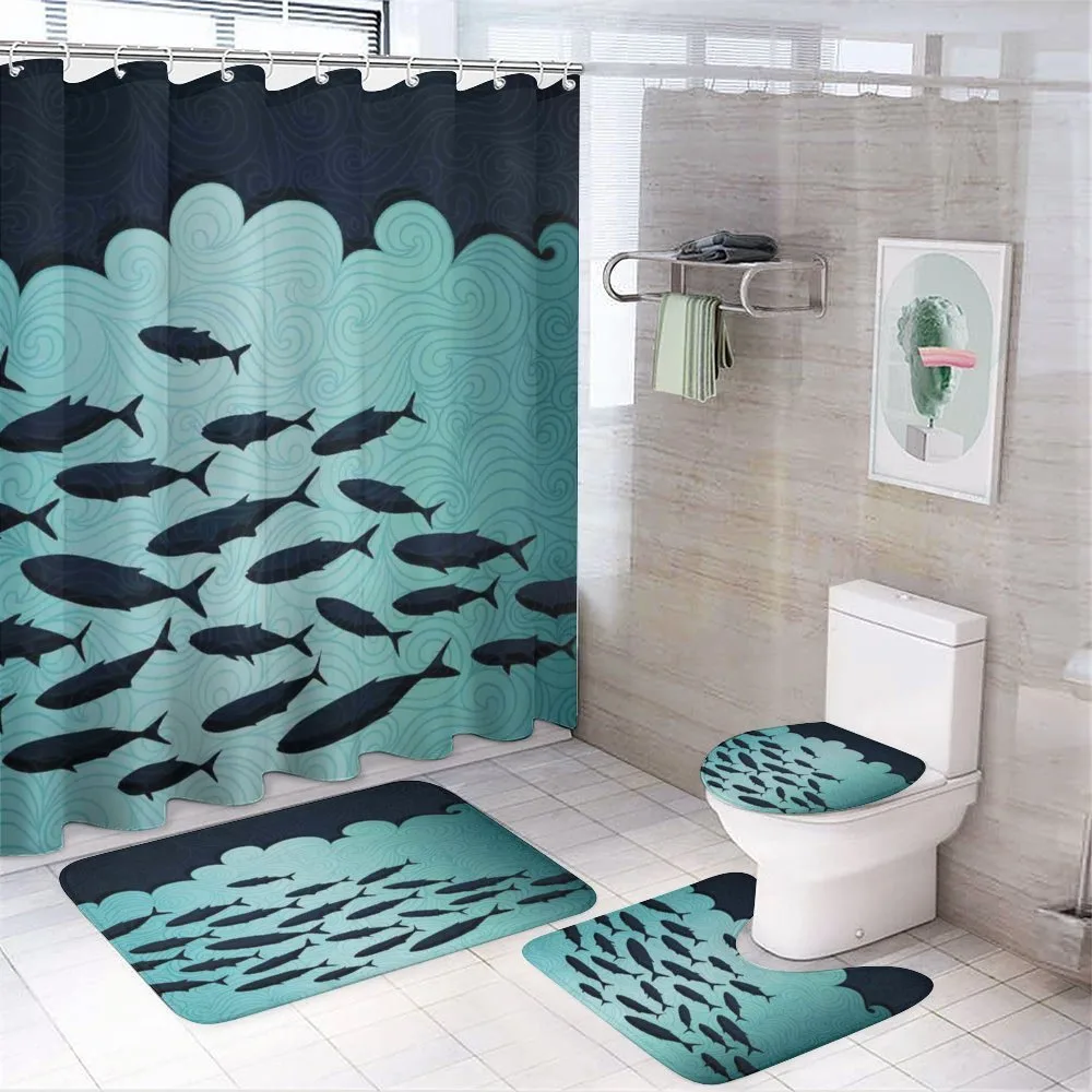 Surreal Ocean Life Theme — 4-Piece Bathroom Set preview