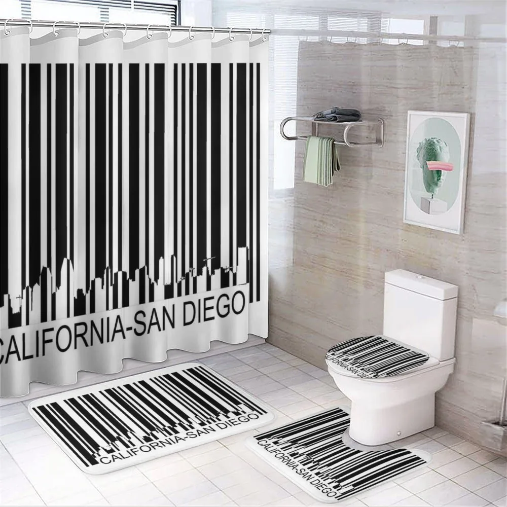 Barcode City Buildings 4-Piece Bathroom Set product video