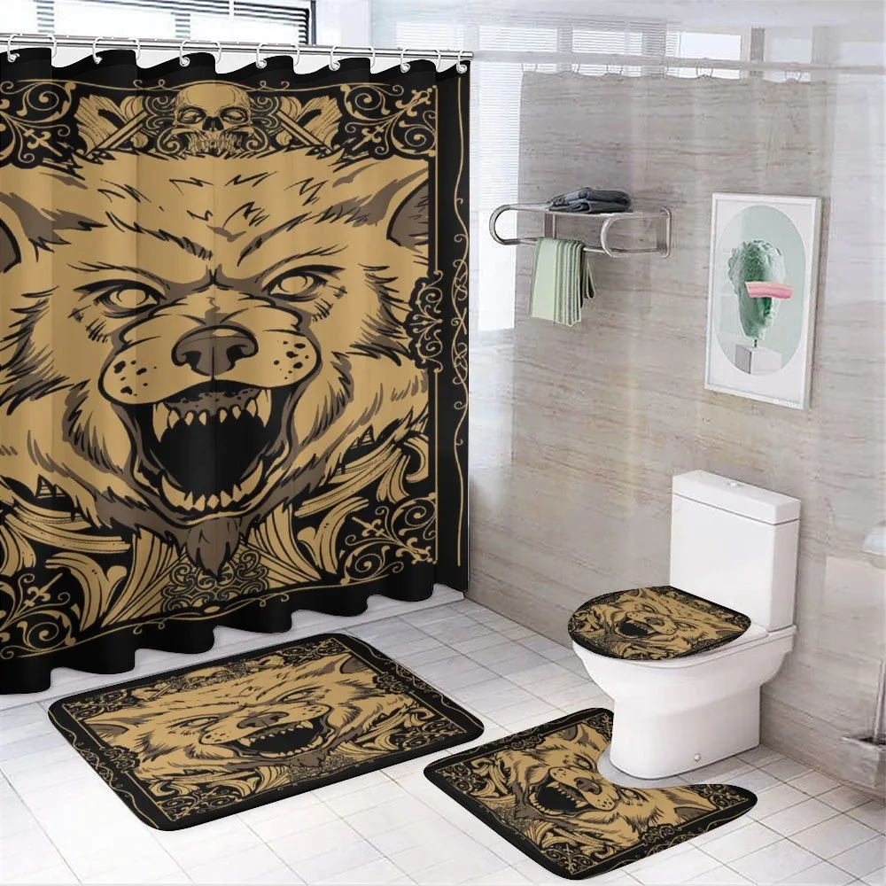 Card Style Angry Animal — 4-Piece Bathroom Set preview