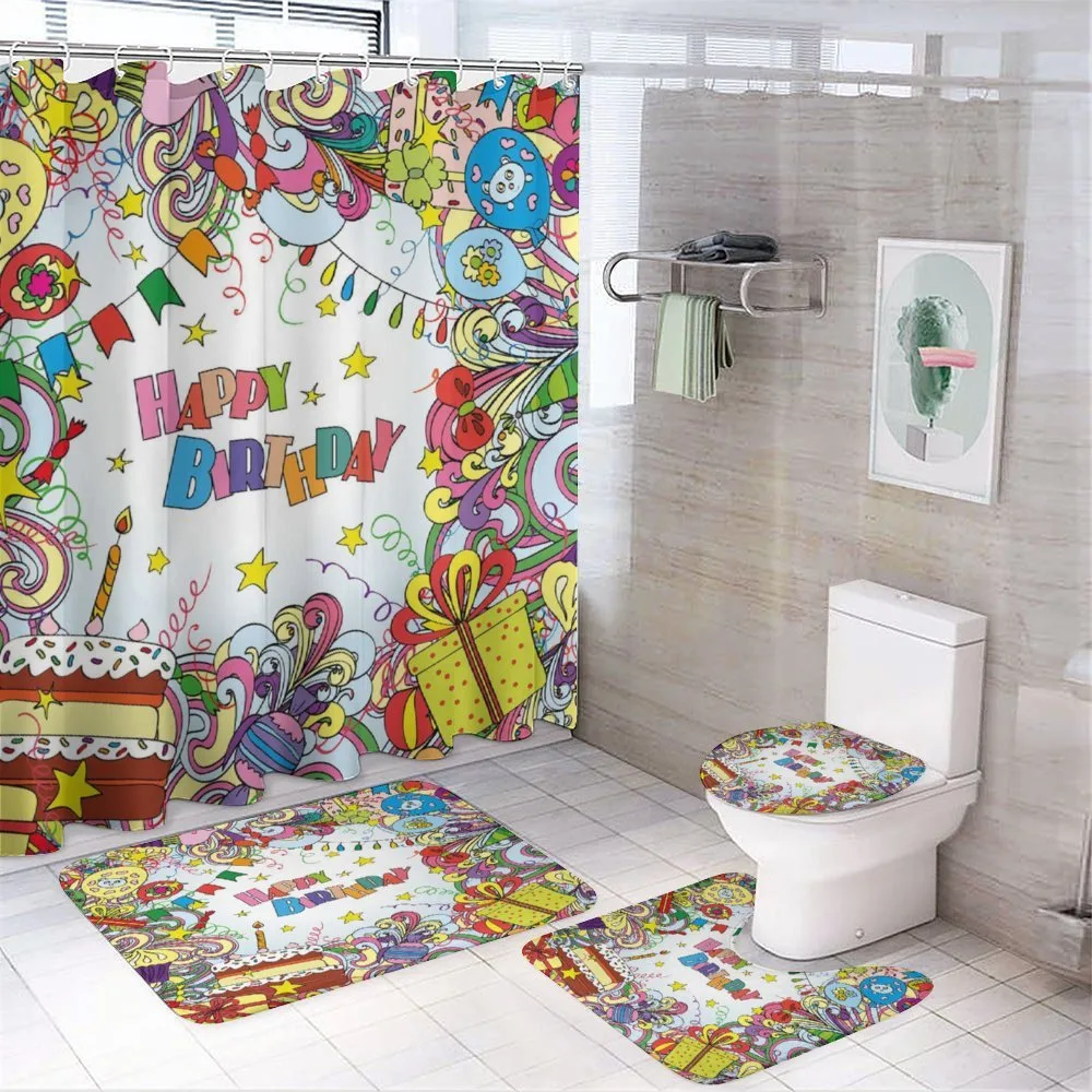 Colorful Cartoon Party — 4-Piece Bathroom Set preview
