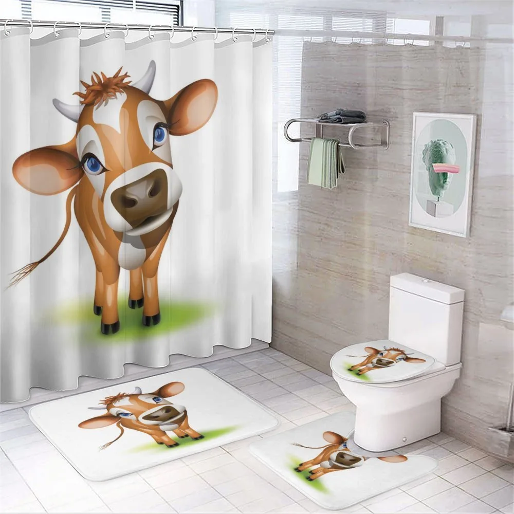 Cow with Blue Eyes Grass — 4-Piece Bathroom Set preview