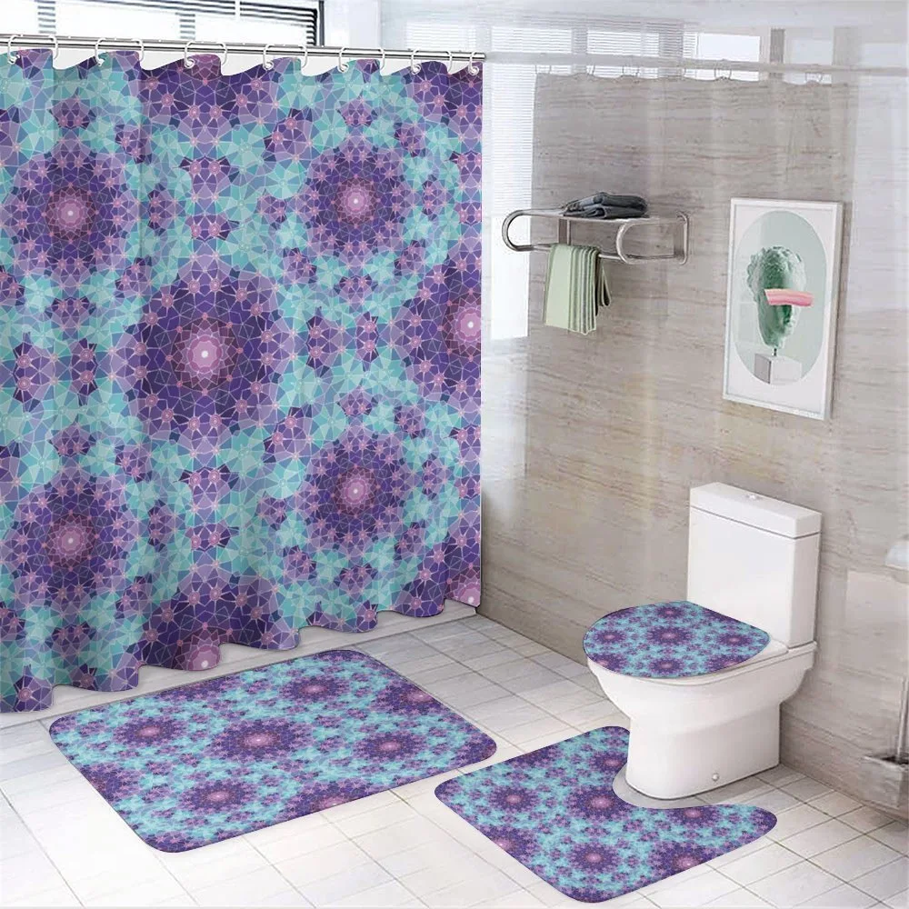 Mosaic Fractal 4-Piece Bathroom Set product video