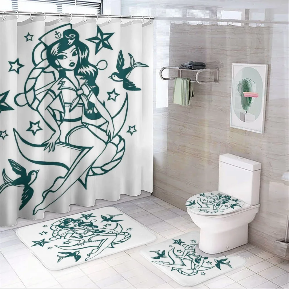 Pin-up Girl Sailor Suit — 4-Piece Bathroom Set preview