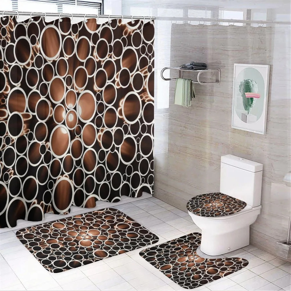 Round Pipes 3D Style — 4-Piece Bathroom Set preview