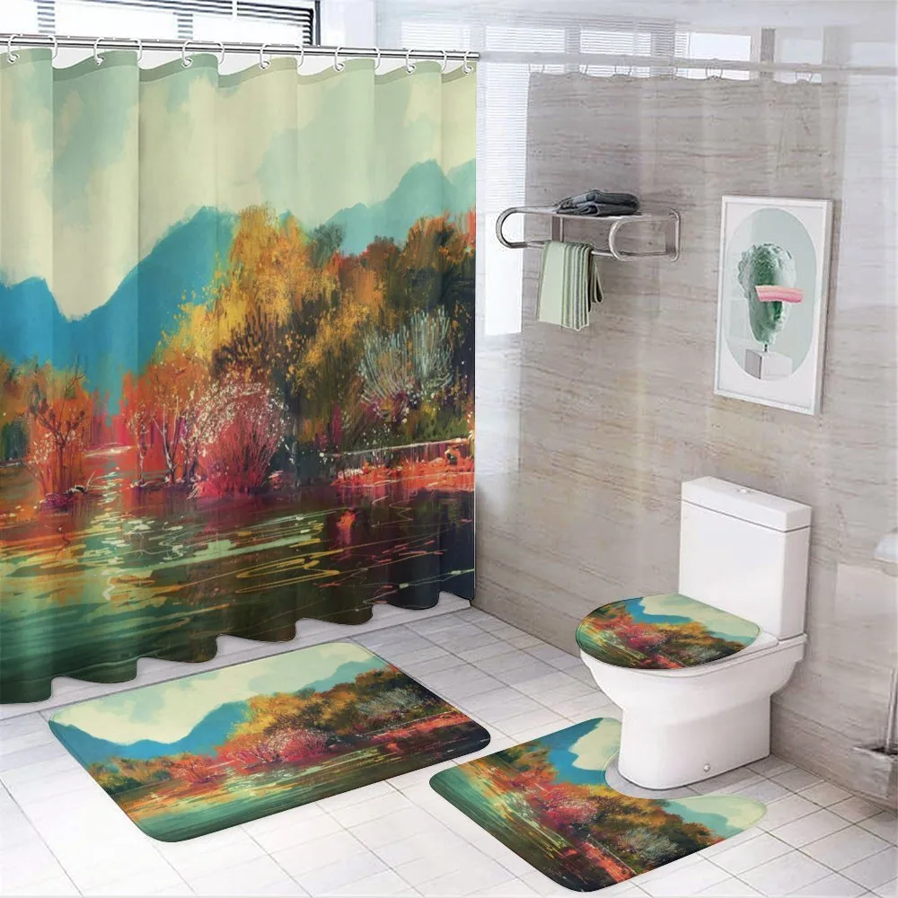 Surreal Autumn Forest — 4-Piece Bathroom Set preview