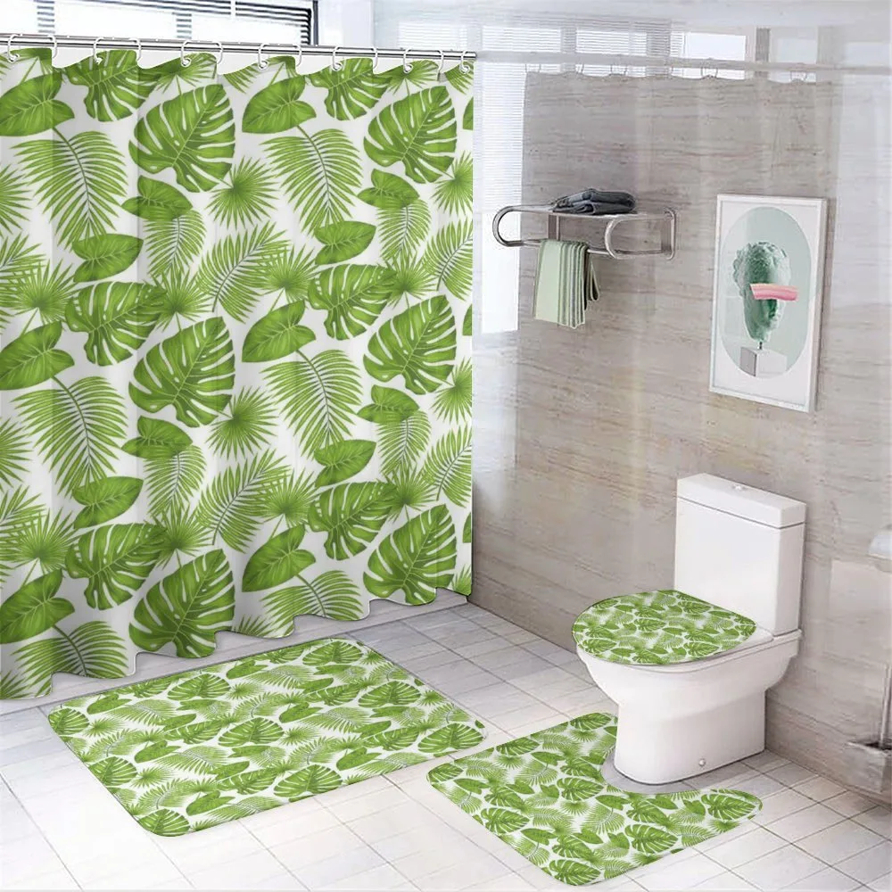 Tropical Forest Leaves Art — 4-Piece Bathroom Set preview