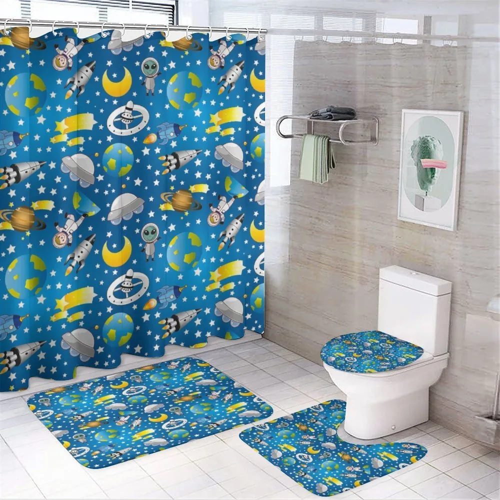 Alien and Human Astronaut — 4-Piece Bathroom Set preview