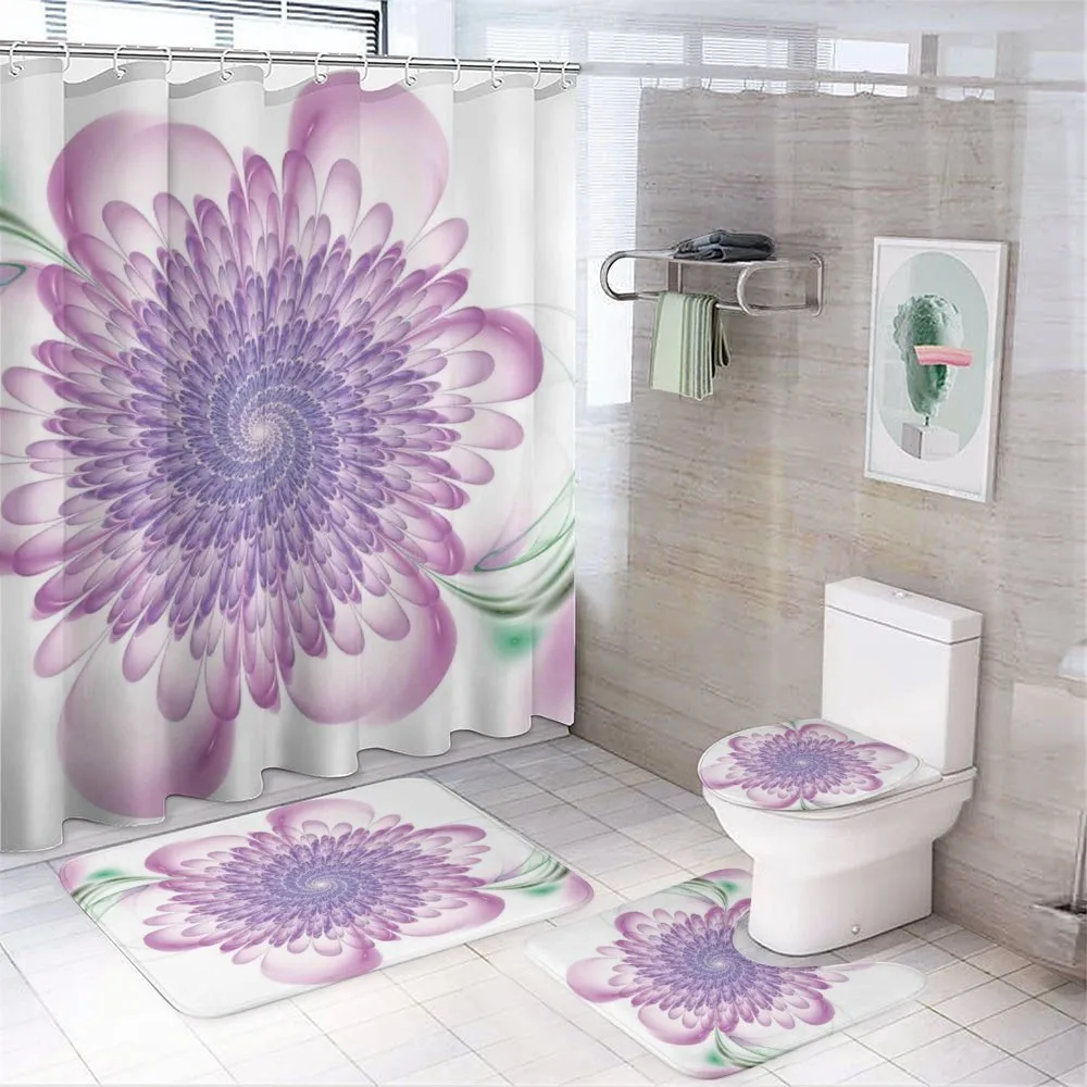 Floral Harmonic Spirals — 4-Piece Bathroom Set preview