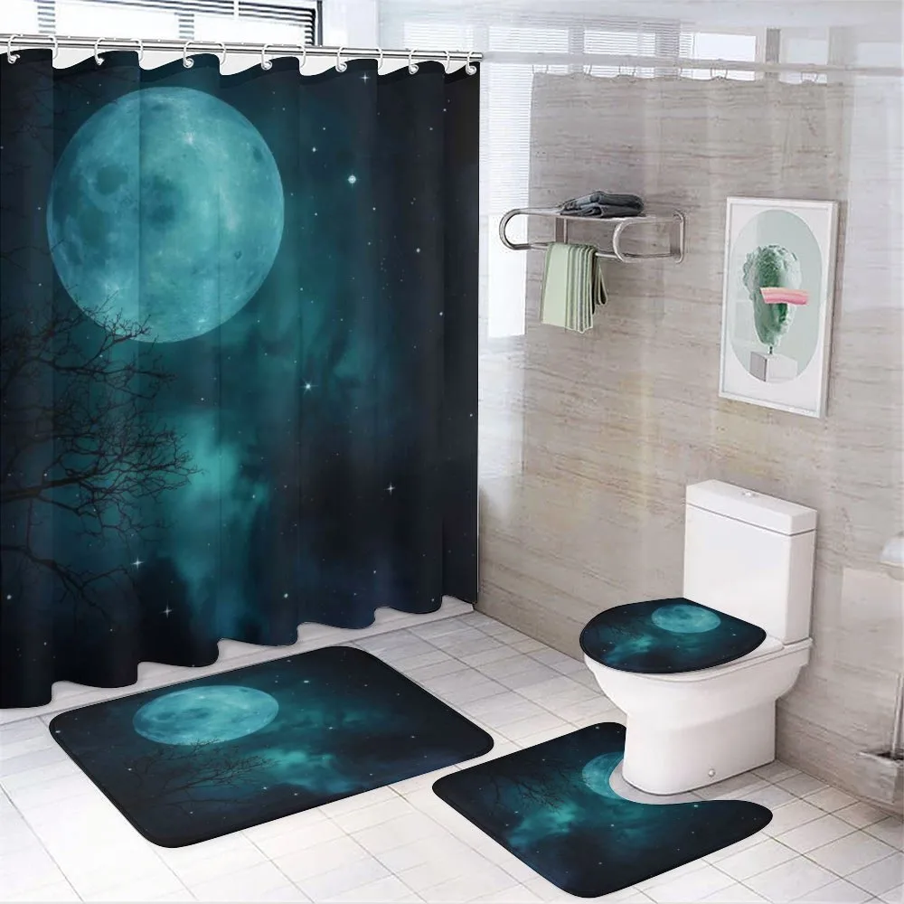 Outer World Cosmos Moon — 4-Piece Bathroom Set preview