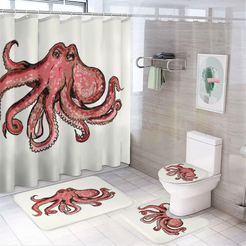 Pink Watercolor Animal — 4-Piece Bathroom Set preview