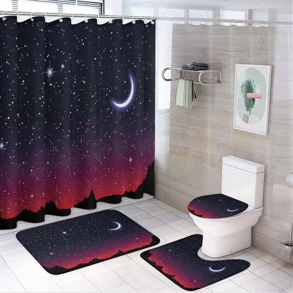 Red Sky Starry Landscape 4-Piece Bathroom Set product video