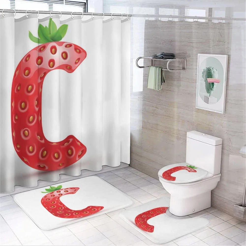 Uppercase Fruit Design 4-Piece Bathroom Set product video