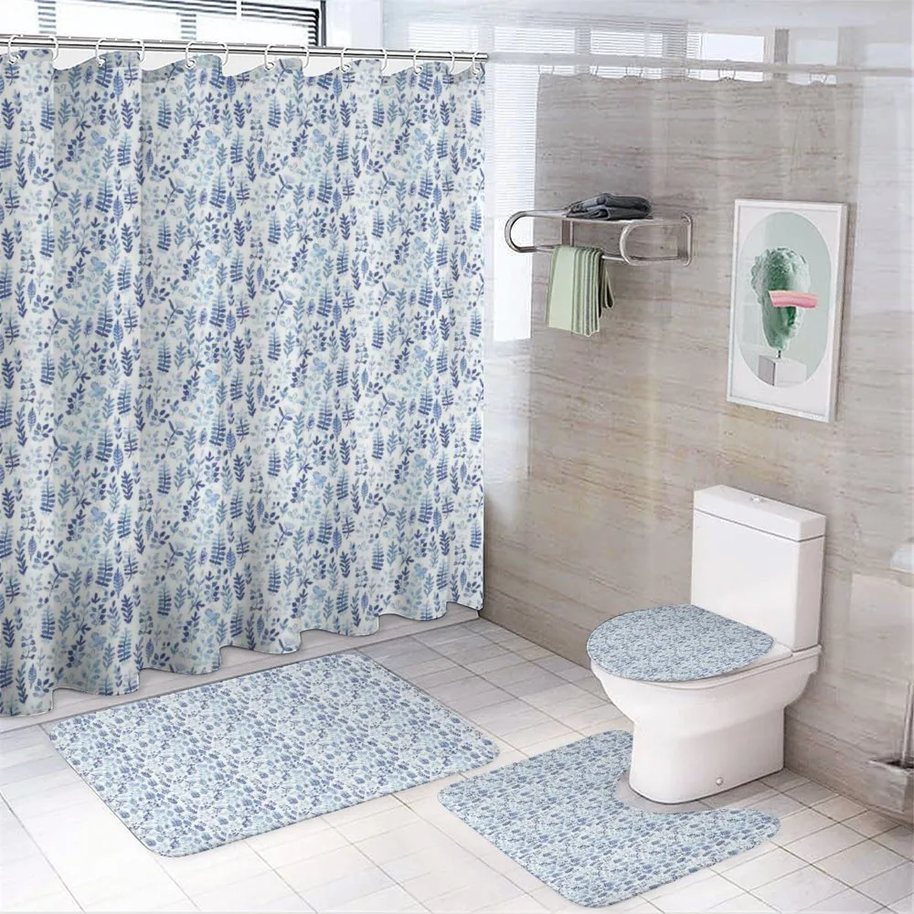 Watercolor Herbs — 4-Piece Bathroom Set preview