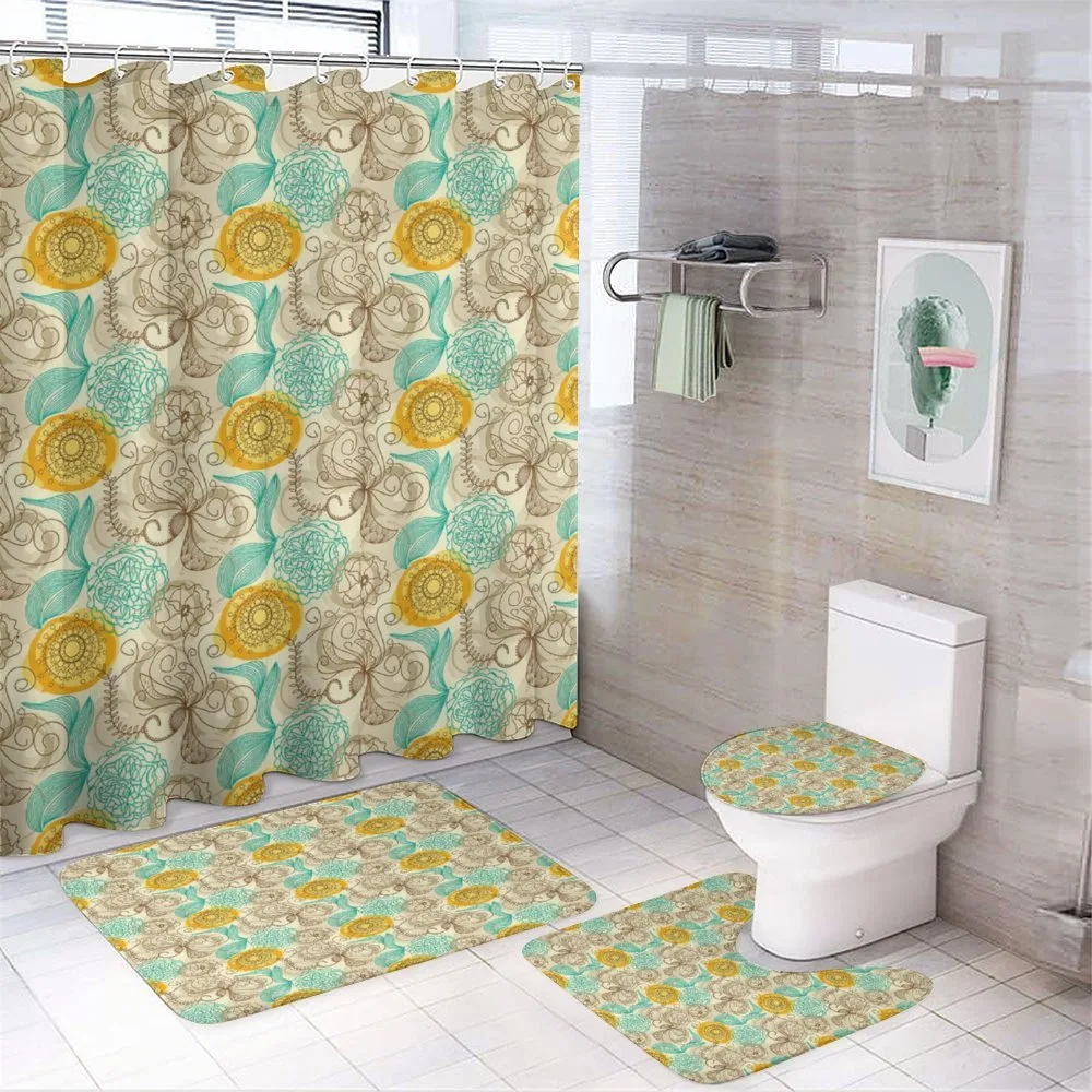 Abstract Carnations Art — 4-Piece Bathroom Set preview