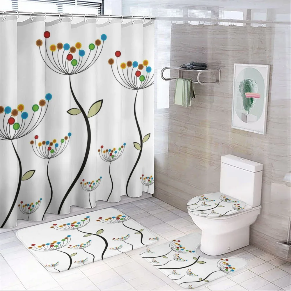 Dandelion Stems Buds — 4-Piece Bathroom Set preview