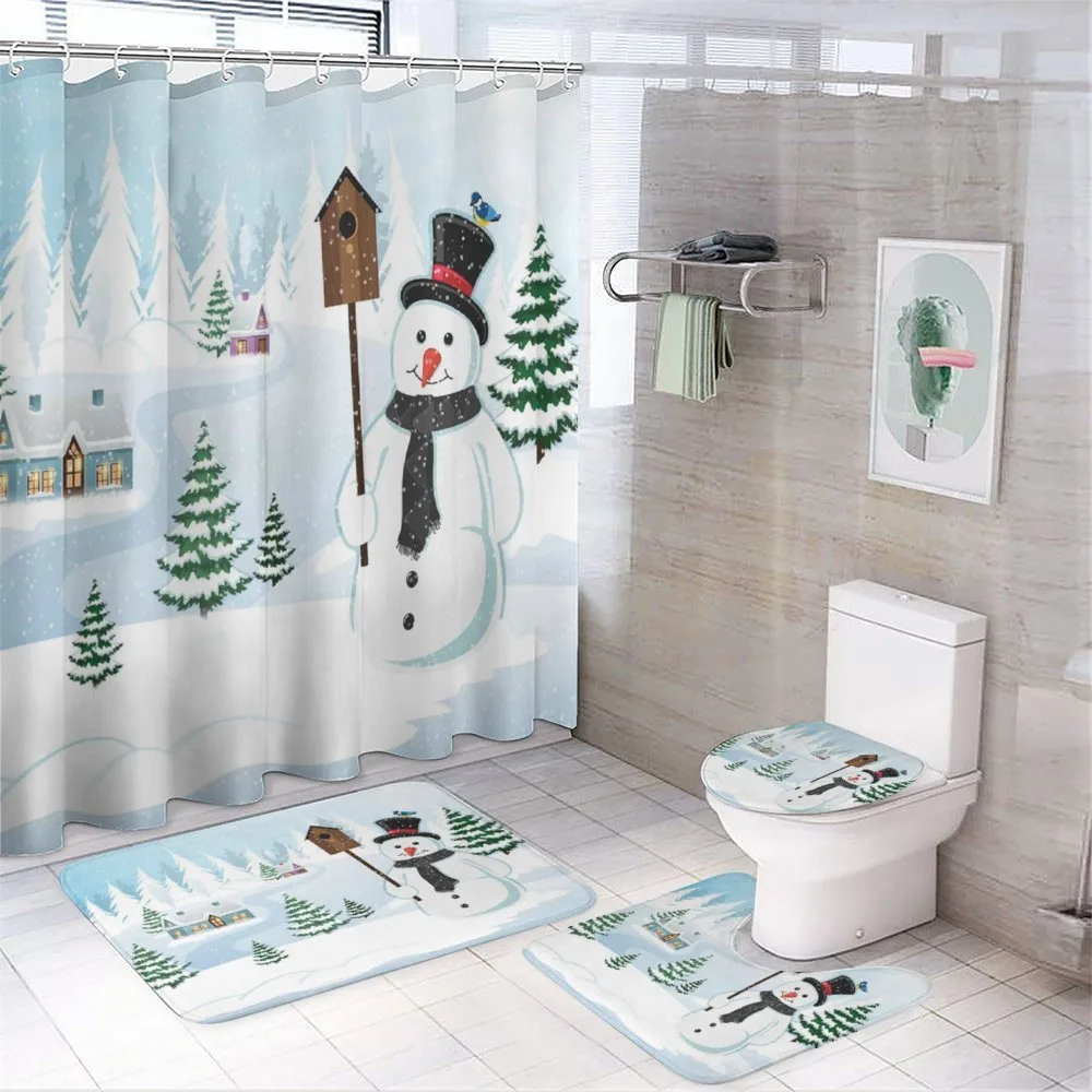 Frosty Holds Nest Graphic — 4-Piece Bathroom Set preview
