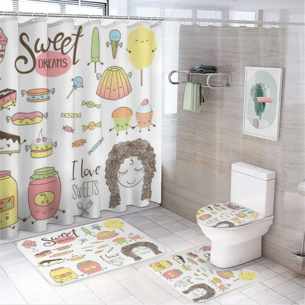 Girl with Sweets 4-Piece Bathroom Set product video