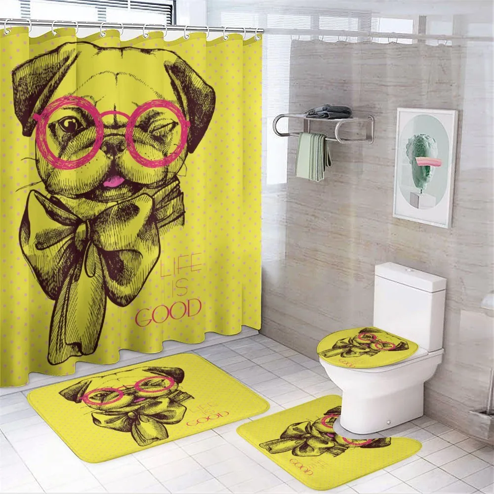 Intellectual Dog Glasses — 4-Piece Bathroom Set preview