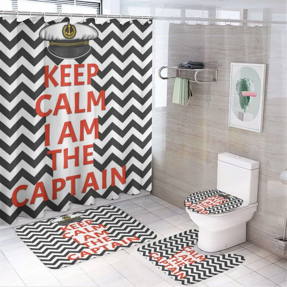 Keep Calm I am Captain — 4-Piece Bathroom Set preview
