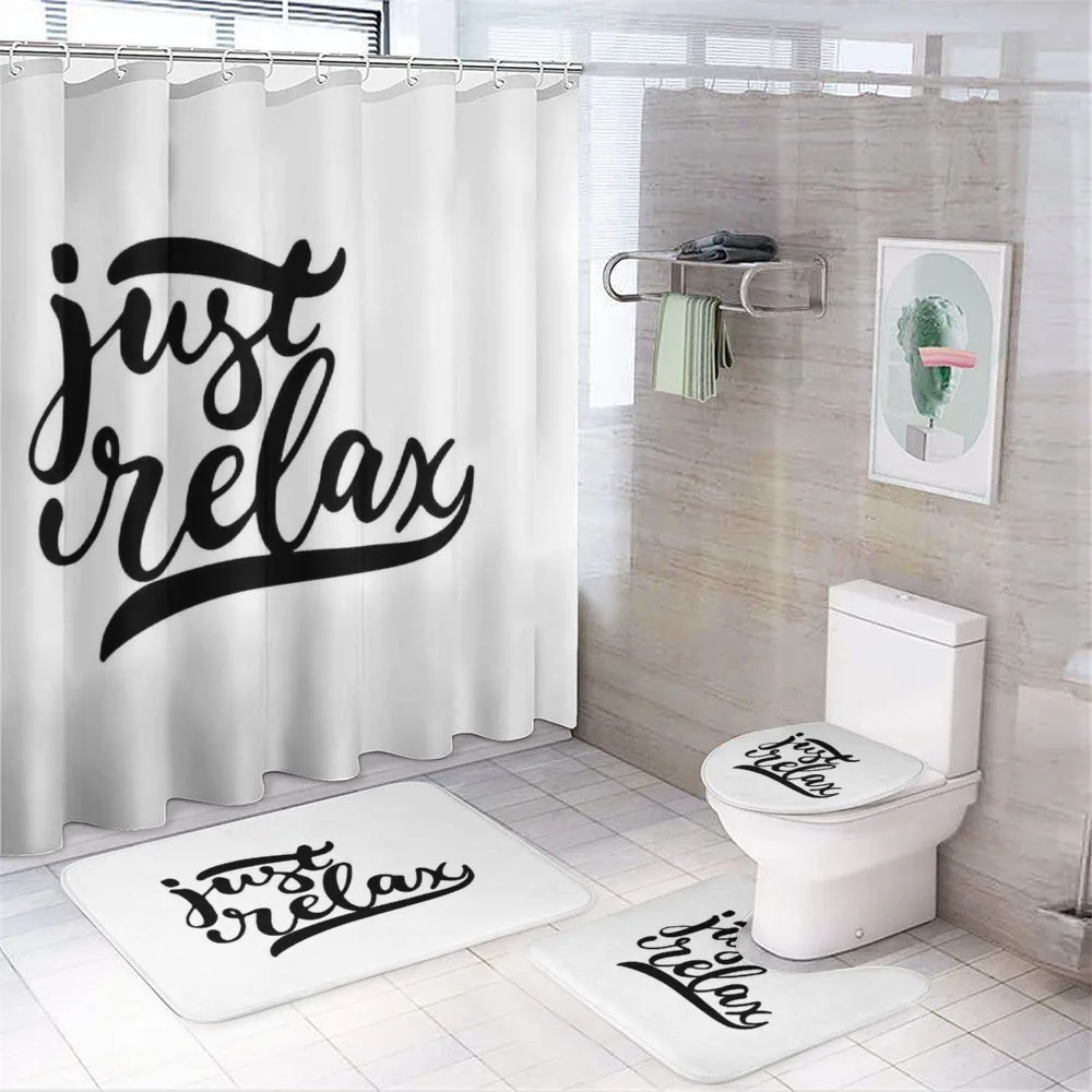 Minimalist Style Lettering — 4-Piece Bathroom Set preview