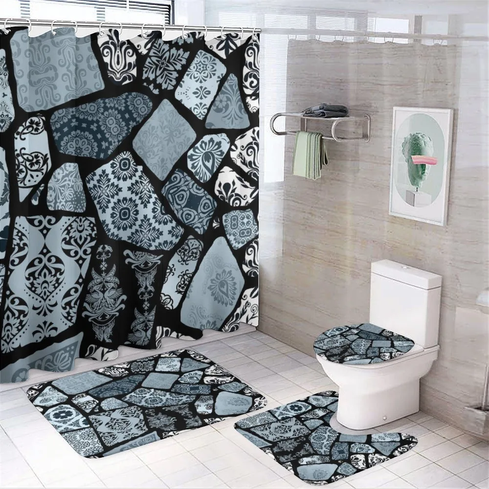 Modern Geometric Shapes — 4-Piece Bathroom Set preview