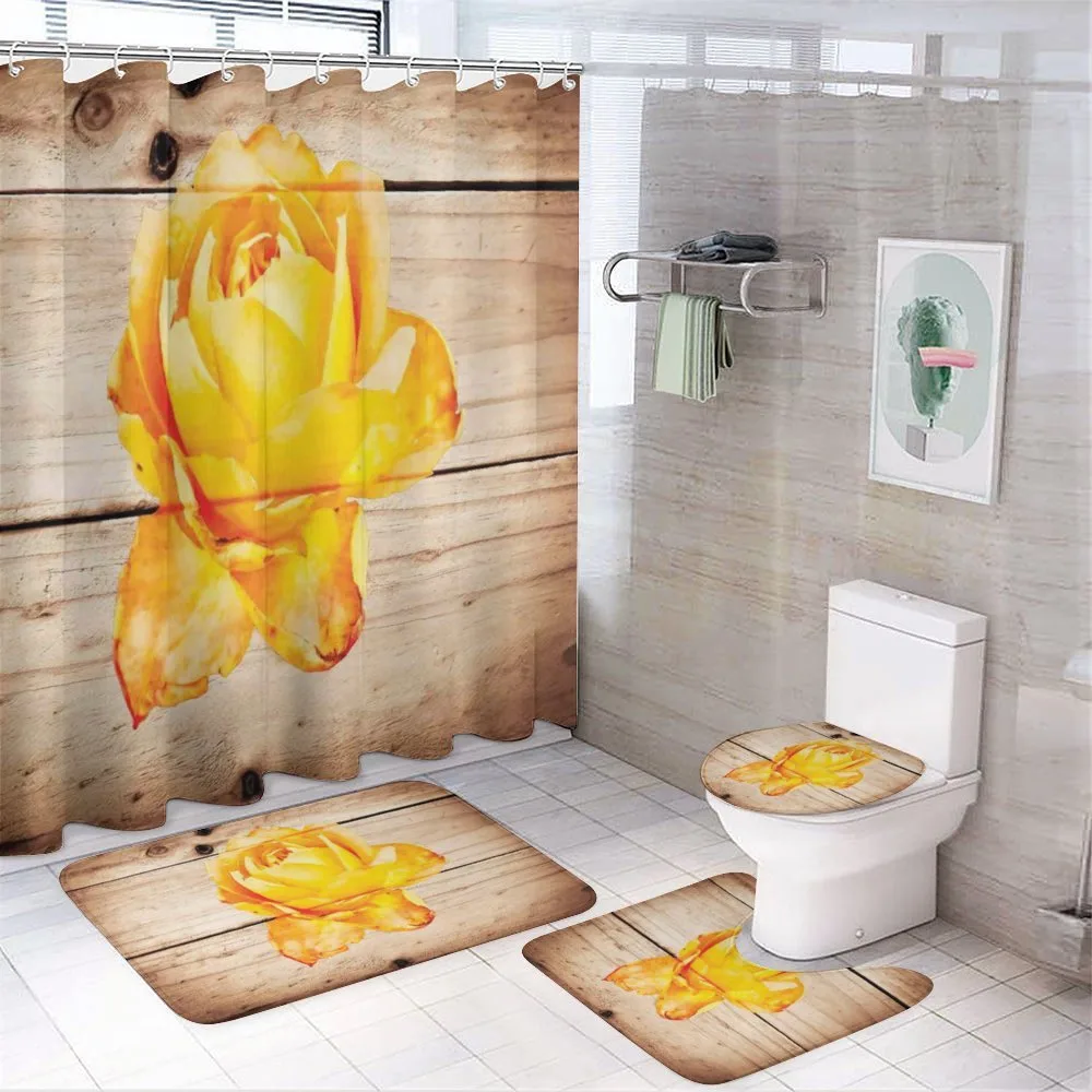 Rose Petals and Flowers — 4-Piece Bathroom Set preview