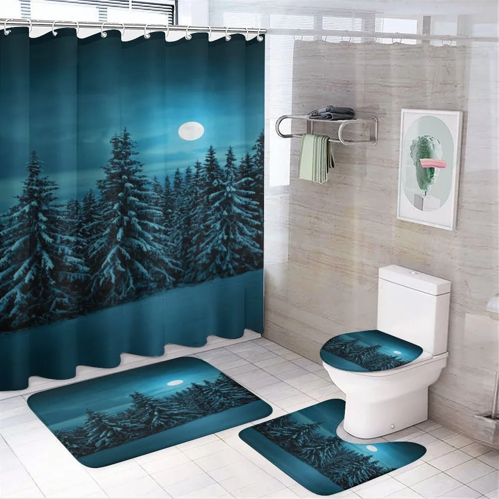 Tranquil Snowy Woodland — 4-Piece Bathroom Set preview