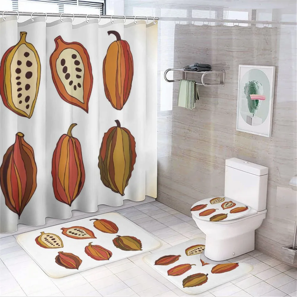 Tropical Fruit Beans Graphic — 4-Piece Bathroom Set preview