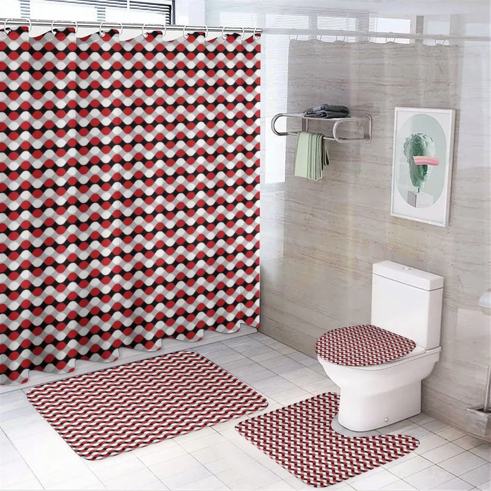 Bicolor Oval Shapes — 4-Piece Bathroom Set preview