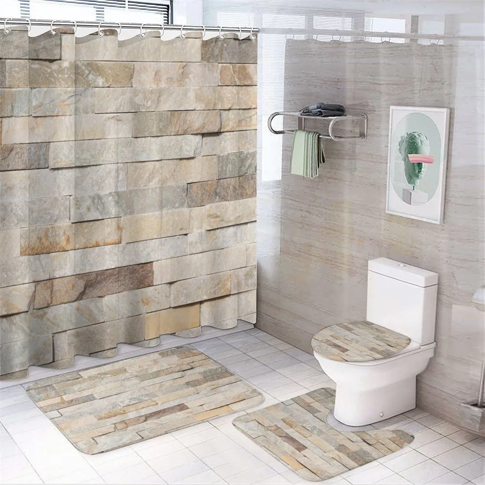 Brick Wall City — 4-Piece Bathroom Set preview