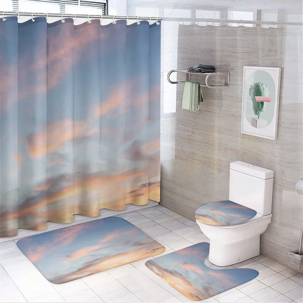 Clouds Sunset 4-Piece Bathroom Set product video