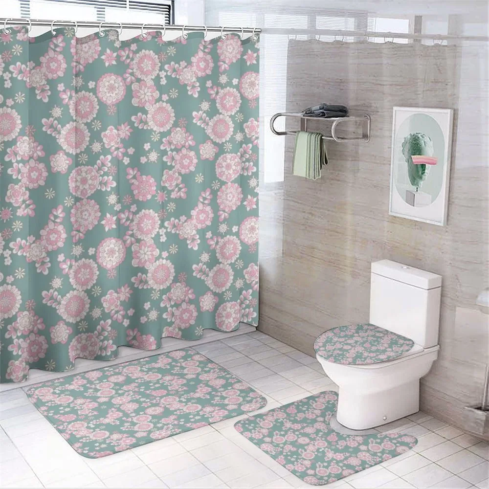 Romantic Pastel Foliage — 4-Piece Bathroom Set preview