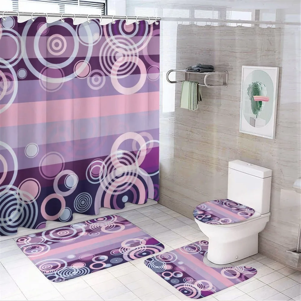 Rounds Bold Borders — 4-Piece Bathroom Set preview