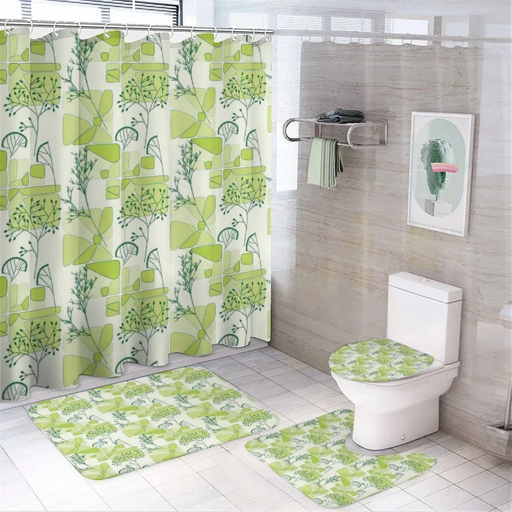 Spring Stalks Leaves — 4-Piece Bathroom Set preview