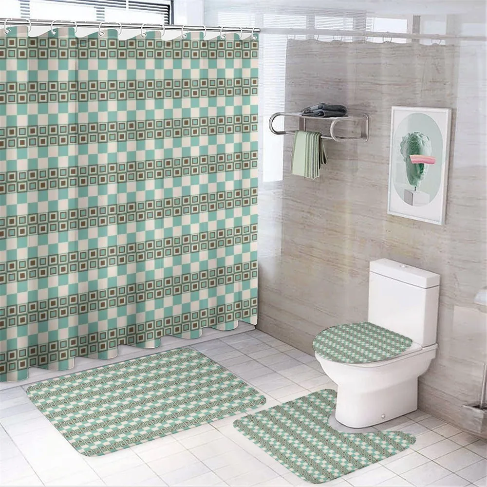 Unusual Grid Squares — 4-Piece Bathroom Set preview