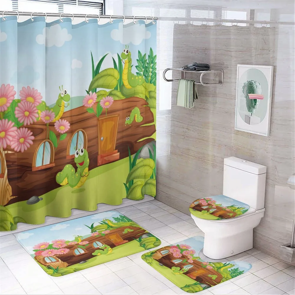 Worms in Wooden Tree — 4-Piece Bathroom Set preview