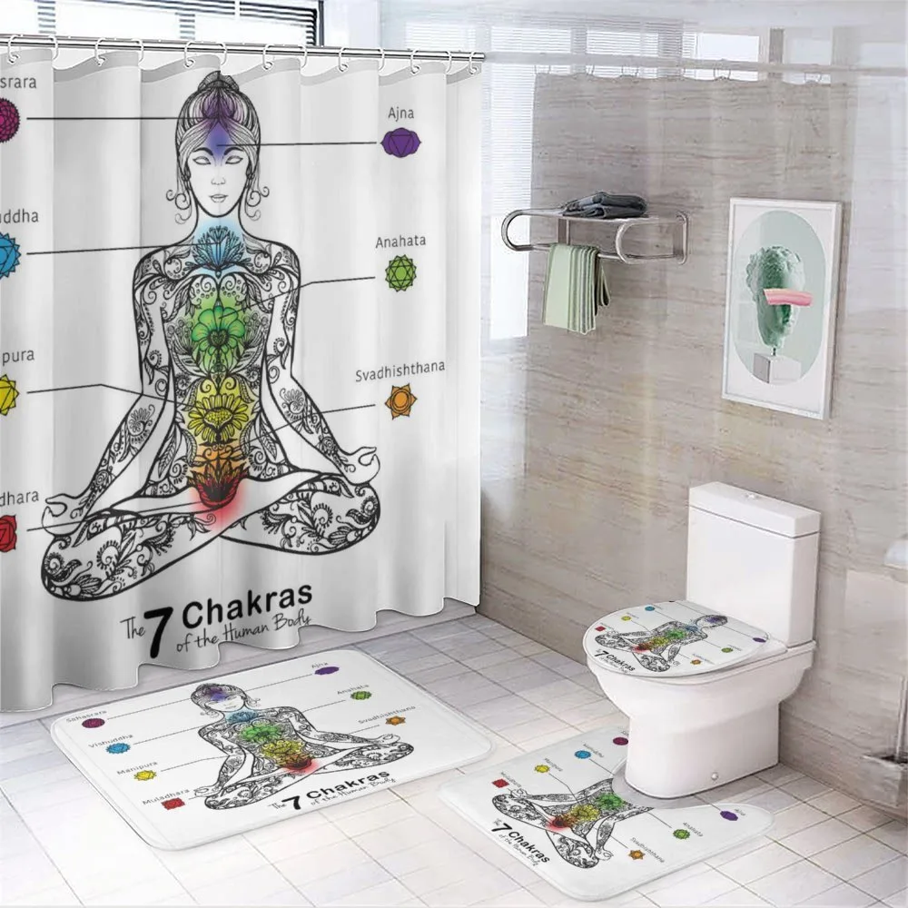 7 Chakra Signs Ornate — 4-Piece Bathroom Set preview