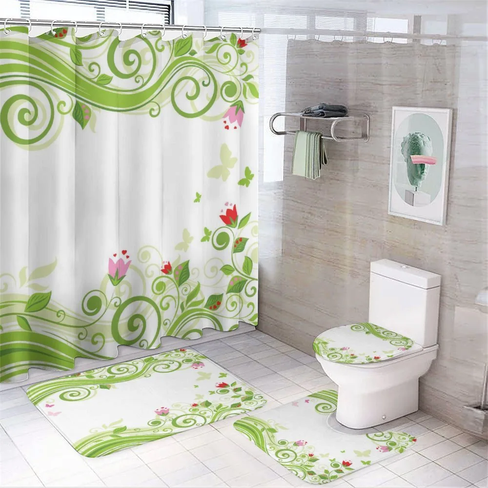 Blossoming Stripes — 4-Piece Bathroom Set preview