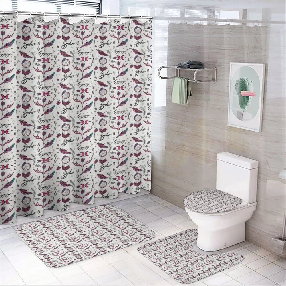 Boho Gypsy Style Pattern — 4-Piece Bathroom Set preview