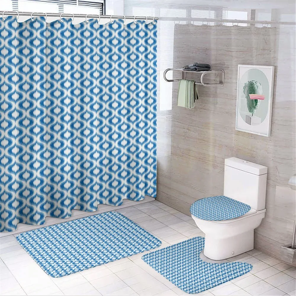 Curved Lines Abstract — 4-Piece Bathroom Set preview
