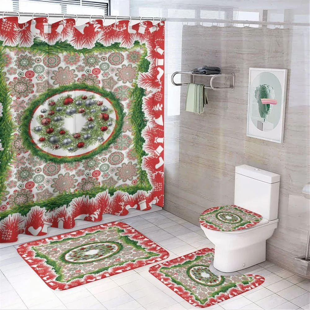 Fir Wreath Ornaments 4-Piece Bathroom Set product video