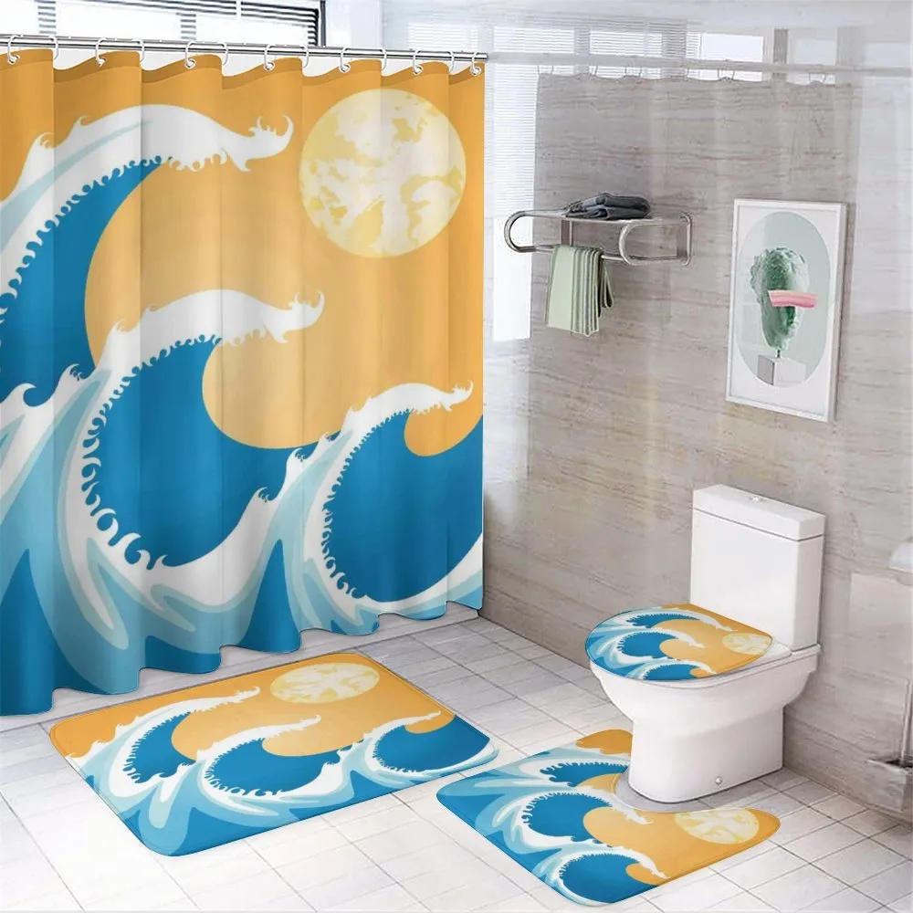 Huge Sea Waves Summer — 4-Piece Bathroom Set preview