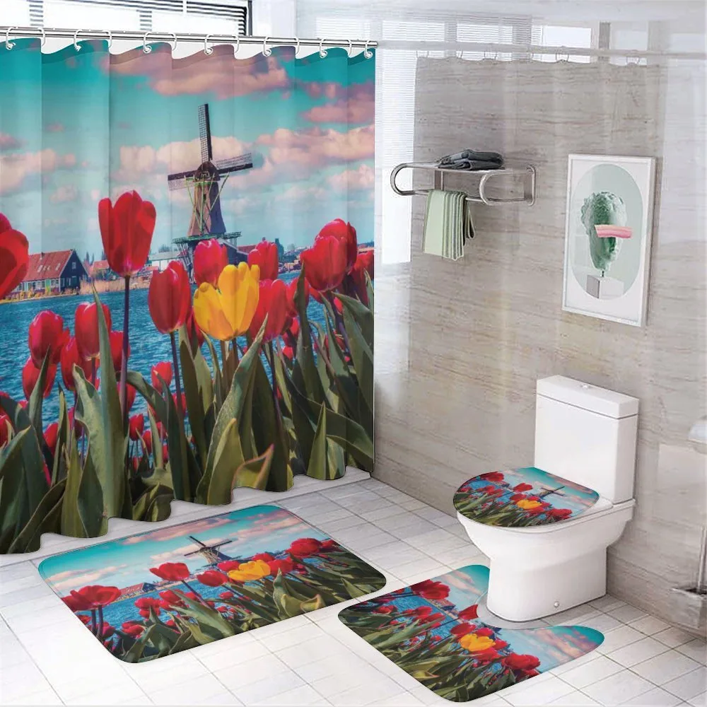 Idyllic Spring Tulips — 4-Piece Bathroom Set preview