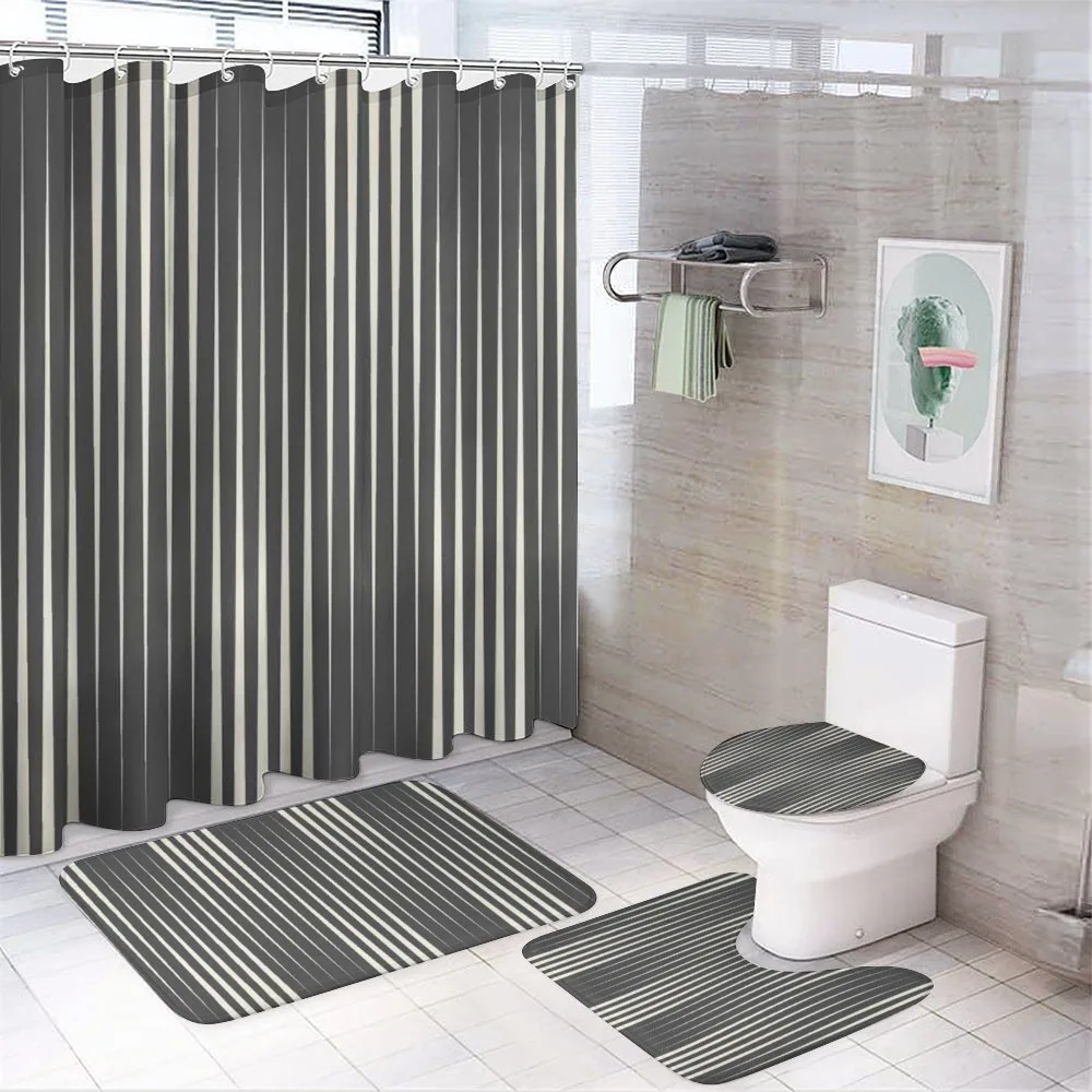Minimalist Stripes — 4-Piece Bathroom Set preview