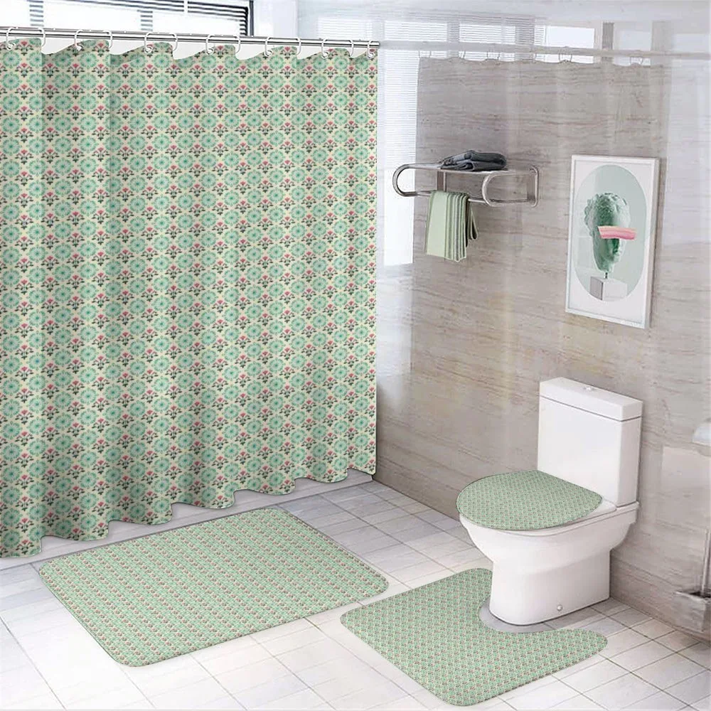 Oriental Culture Flowers — 4-Piece Bathroom Set preview